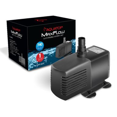 AQUATOP MaxFlow Submersible Aquarium Pump 740 GPH, Adjustable Flow Rate for Aquariums SWP-2600